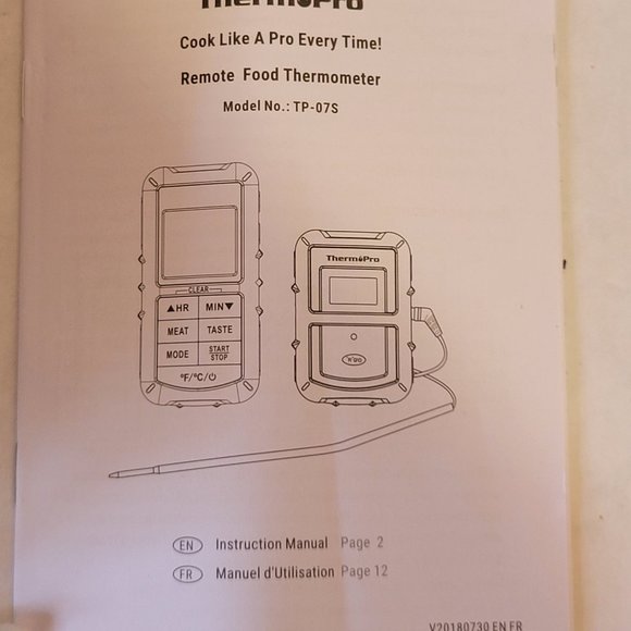 Therm Pro Remote Food Thermometer - Open Box - Picture 6 of 8